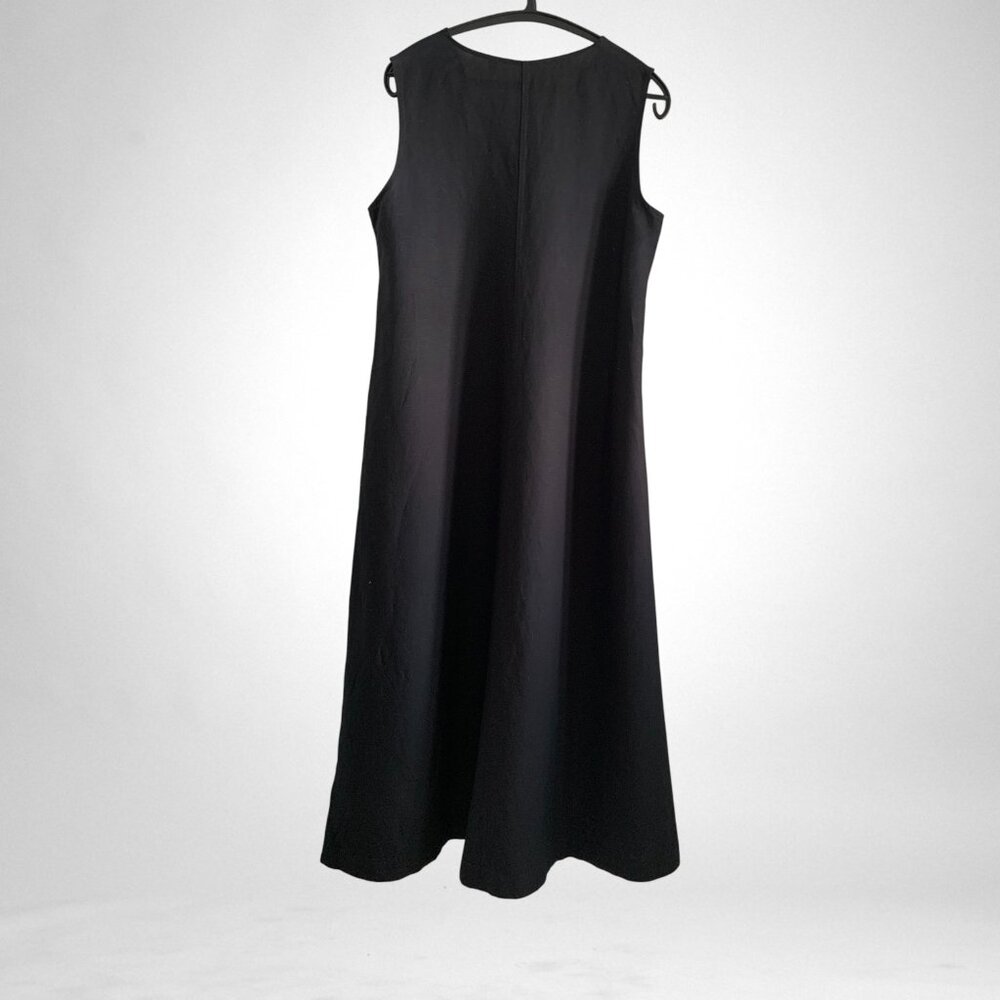 Uniqlo Maxi Linen Blend Black Dress, Size M - Picture 3 of 7